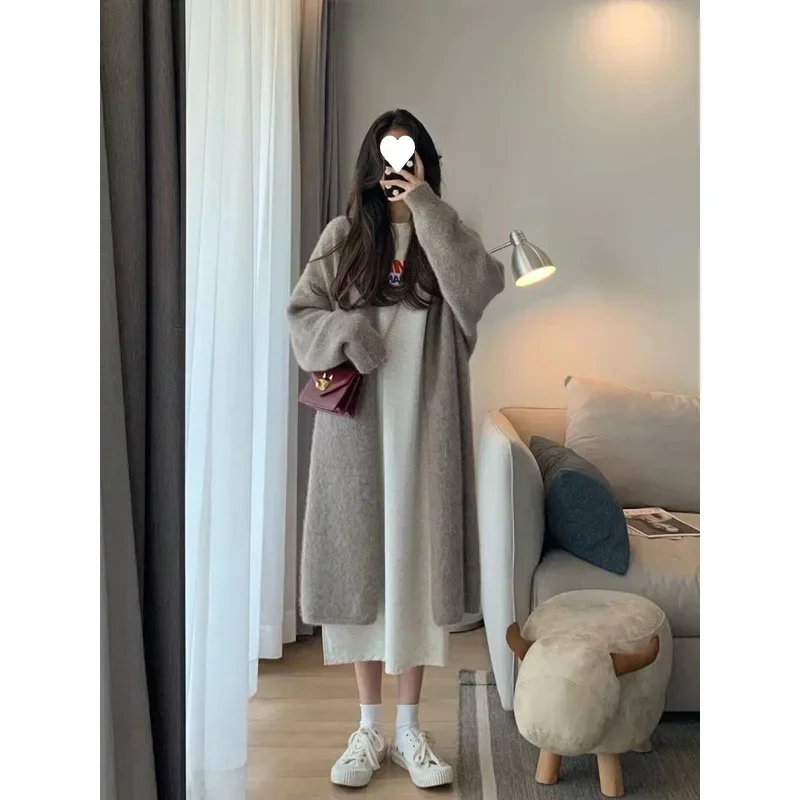 

Cozy Style Gentle Color Soft Touch Outerwear Jacket New Arrival Hot Sale Of The Se Ladies Long Knitted Sweater Winter Thick Warm