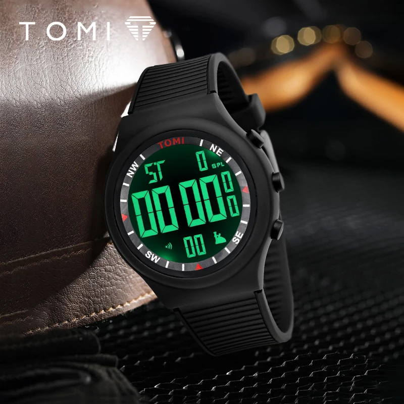 TOMI Men Night Light Digital Electronic Watch Fashion Simple Multi functional Outdoor Military Men Sports Watch Student Watch