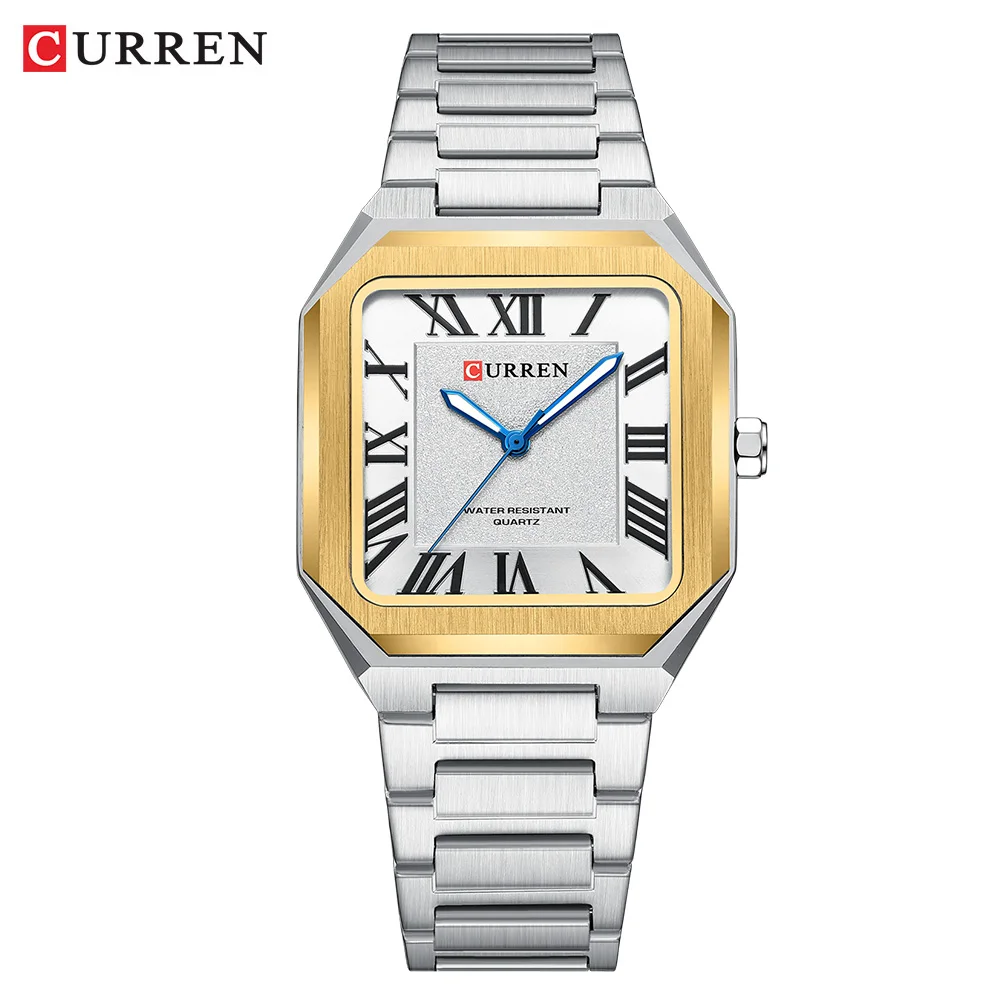 CURREN Vintage Square Design Dial with Roman Numeral Classic
