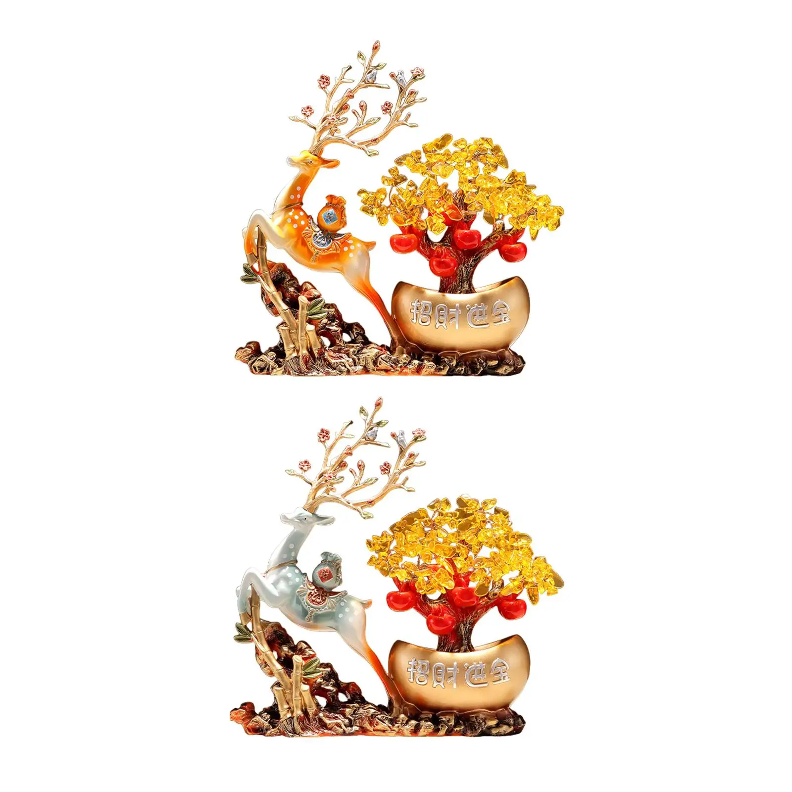 

Reindeer with Money Tree Statue Gift Deer Figurine for Anniversary Dorm Cafe