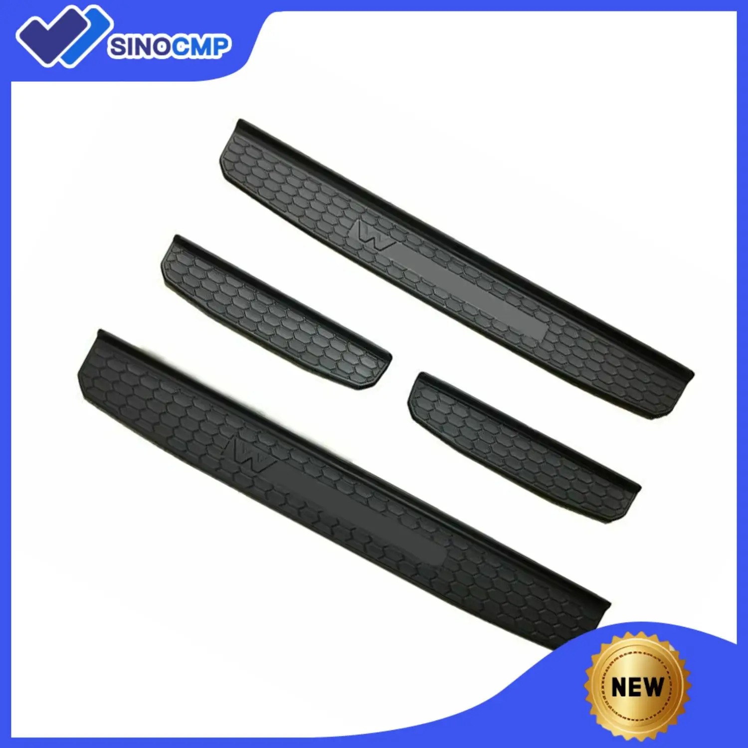 

4 шт. черные формованные накладки на пороги с логотипом для JEEP WRANGLER JL 18-23, 4 двери, защита от царапин, водонепроницаемое качество OEM