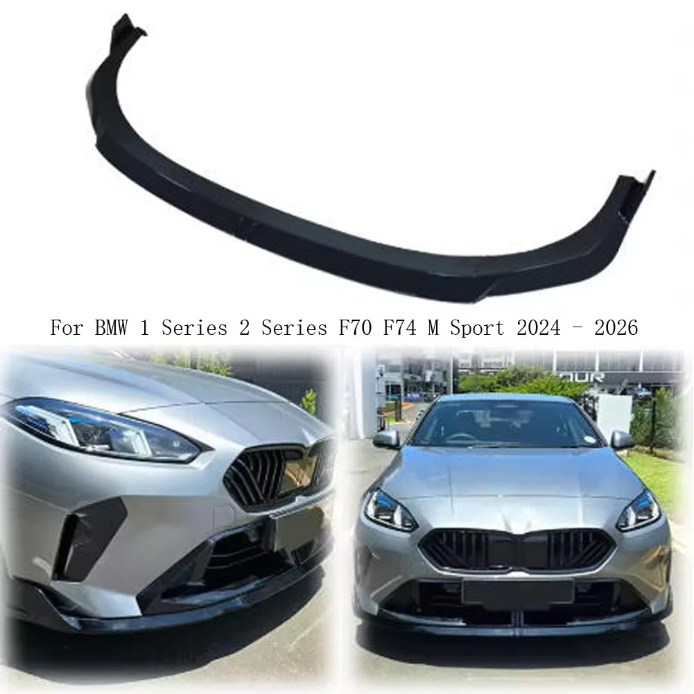 

For BMW 1 Series F70 2 Series F74 116 120 123 M Sport 2024-2026 Front Bumper Lip Splitter Gloss Black Car Bumper Trim Spoiler