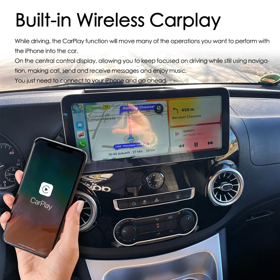 

256 ГБ 12,3-дюймовый автомобильный радиоприемник Android для Mercedes Benz Vito 116 W447 2016 Мультимедийный плеер Стерео GPS-навигация Carplay Головное устройство