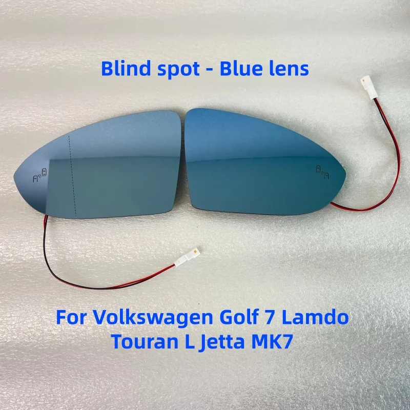 For Volkswagen Golf 7 Lamdo Touran L Jetta MK7 Blind Spot Heated Side Mirror Glass Blue Lens Anti-Glare 5G0857521M 5G0857522M