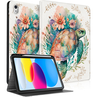 Sea turtle TPU Case for Apple iPad A16 11in 2025 11th 10th Gen 10.9in 2022 Flower pattern Auto Wake Sleep Smart Cover Adjustable