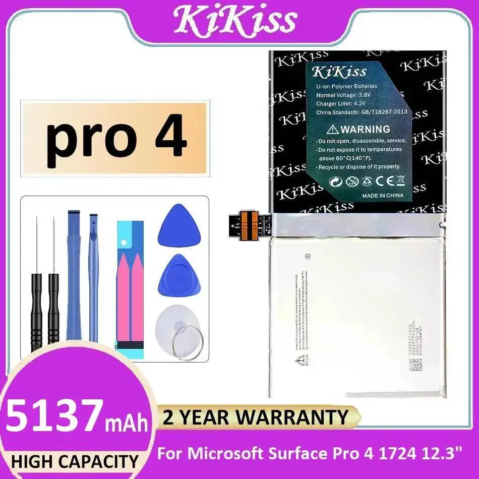 

Долговечная батарея 5137 мАч для планшета Microsoft Surface Pro 4 1724 G3HTA027H DYNR01