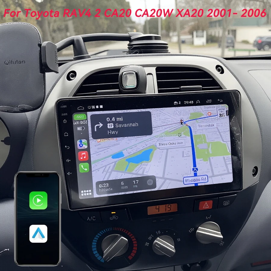 

Автомагнитола Android 16 Carplay Auto для Toyota RAV4 2 CA20 CA20W XA20 2001-2006, мультимедийный видеоплеер, GPS-навигация, 4G+WIFI