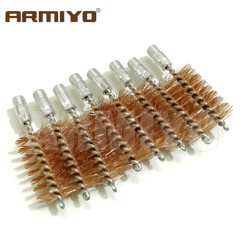 Armiyo Großhandel 100Pcs/Pack.17Cal.22Cal.30Cal.38Cal 12GA G Bohrung Reinigung Bronze Pinsel Jagd Gewinde 5-40 8-32 5/16 "-26T – Detail 2