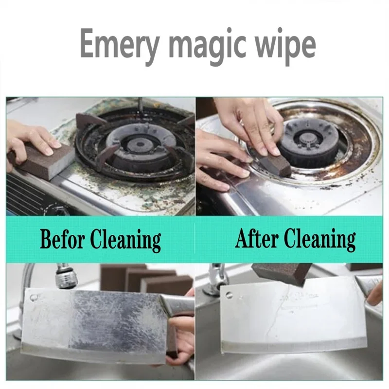 Wonder Magic Sponge Eraser Carborundum Removing Rust Cleaning Brush Cooktop Pot Descaling Scrub Dady Kitchen Reusable Washable