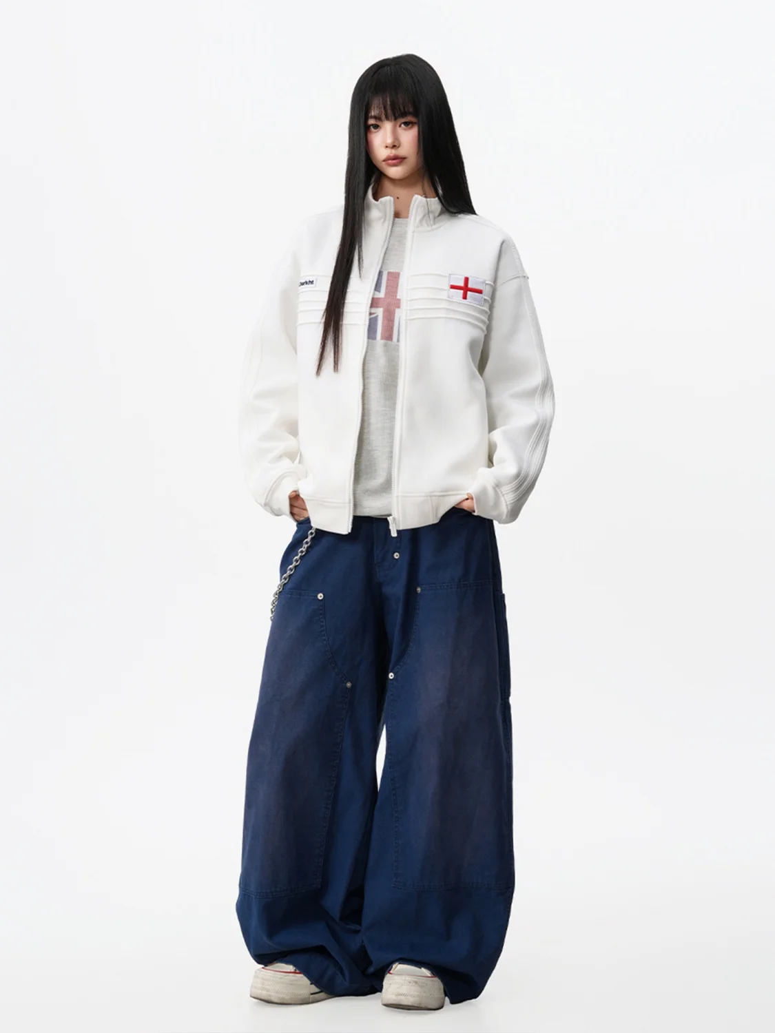 American Style Casual Sweatshirt Jacket Women Spring Autumn New Loose Stand Collar Training Versatile Open Cardigan Jacket