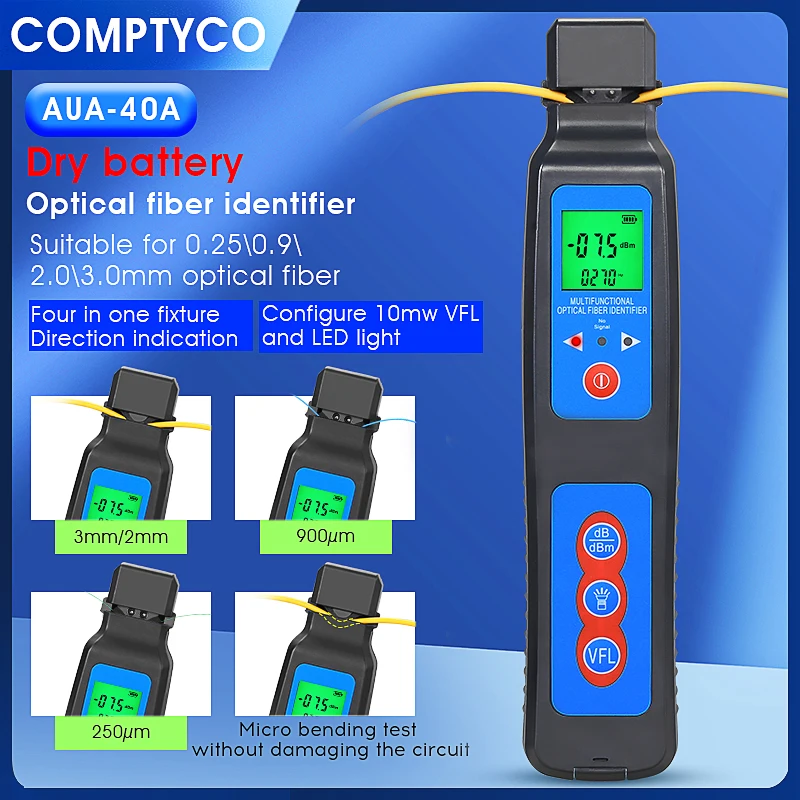 COMPTYCO AUA-40A/40D Active Optical Fiber Identifier Fiber Cable Tester Detector with 10mw Visual Fault Locator