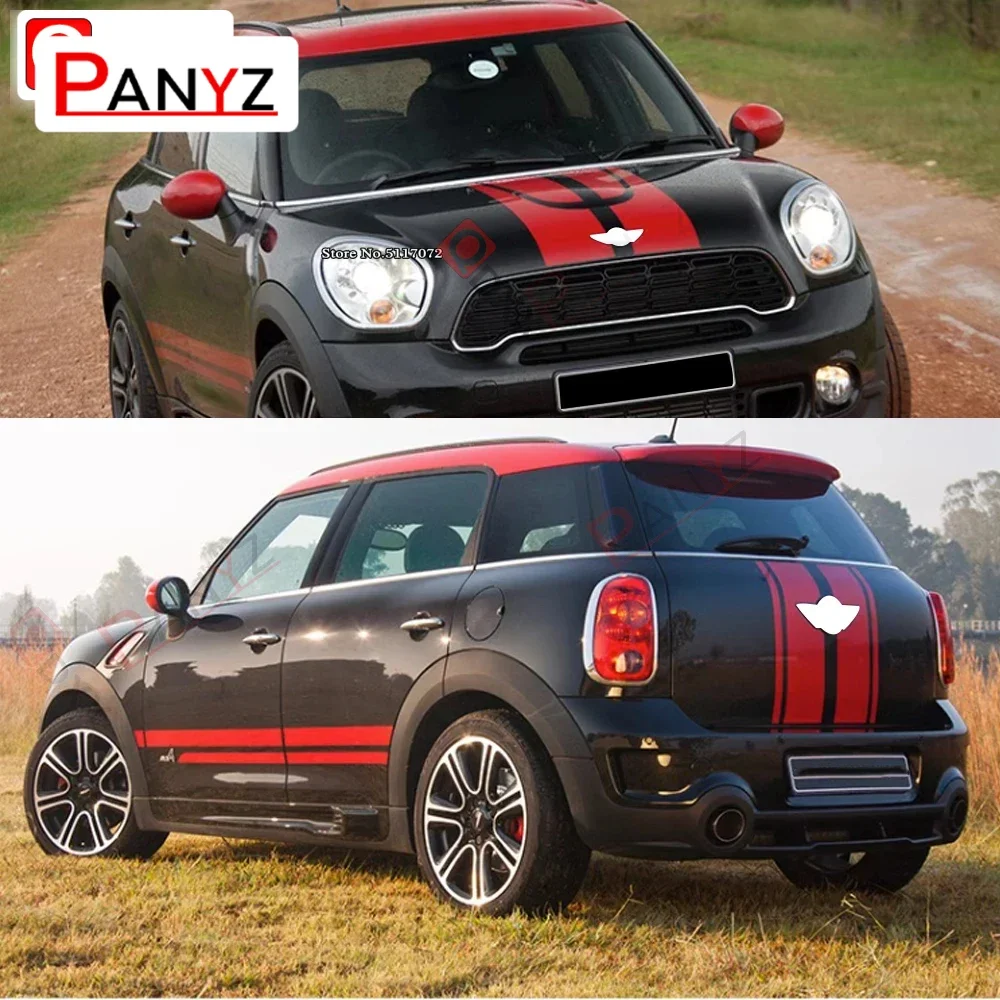 For Mini Cooper S R60 JCW Countryman R60 Car Hood Engine Trunk Body Side Skirt Stripes Decals Stickers Decoration Accessories