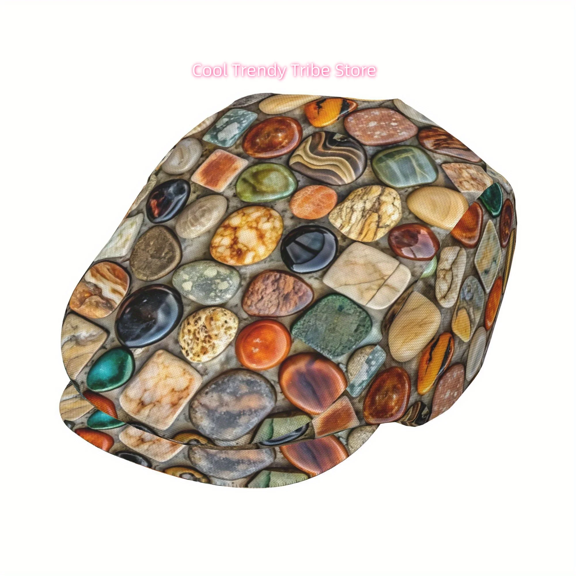 1pc Colorful Texture Stone Full Face Print Beret Fashion Newsboy Cap Unisex Golf Cap Outdoor Sports Leisure Activities Formal Oc