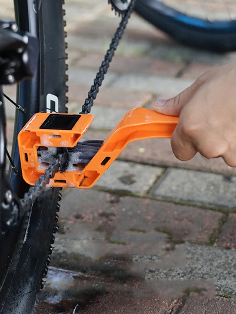 Щетка для чистки мотоциклетной цепи с двойной головкой, очиститель велосипедной цепи, многофункциональный портативный очиститель для мотоцикла, велосипеда