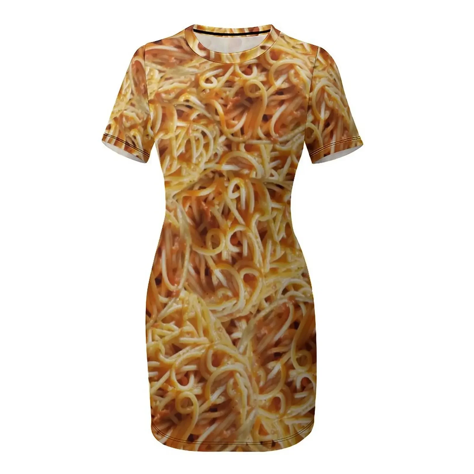 Spaghetti Spaghet Pasta Red Sauce Gravy Italian Italia Nona Short-Sleeved Dress birthday dress women dresses Dress