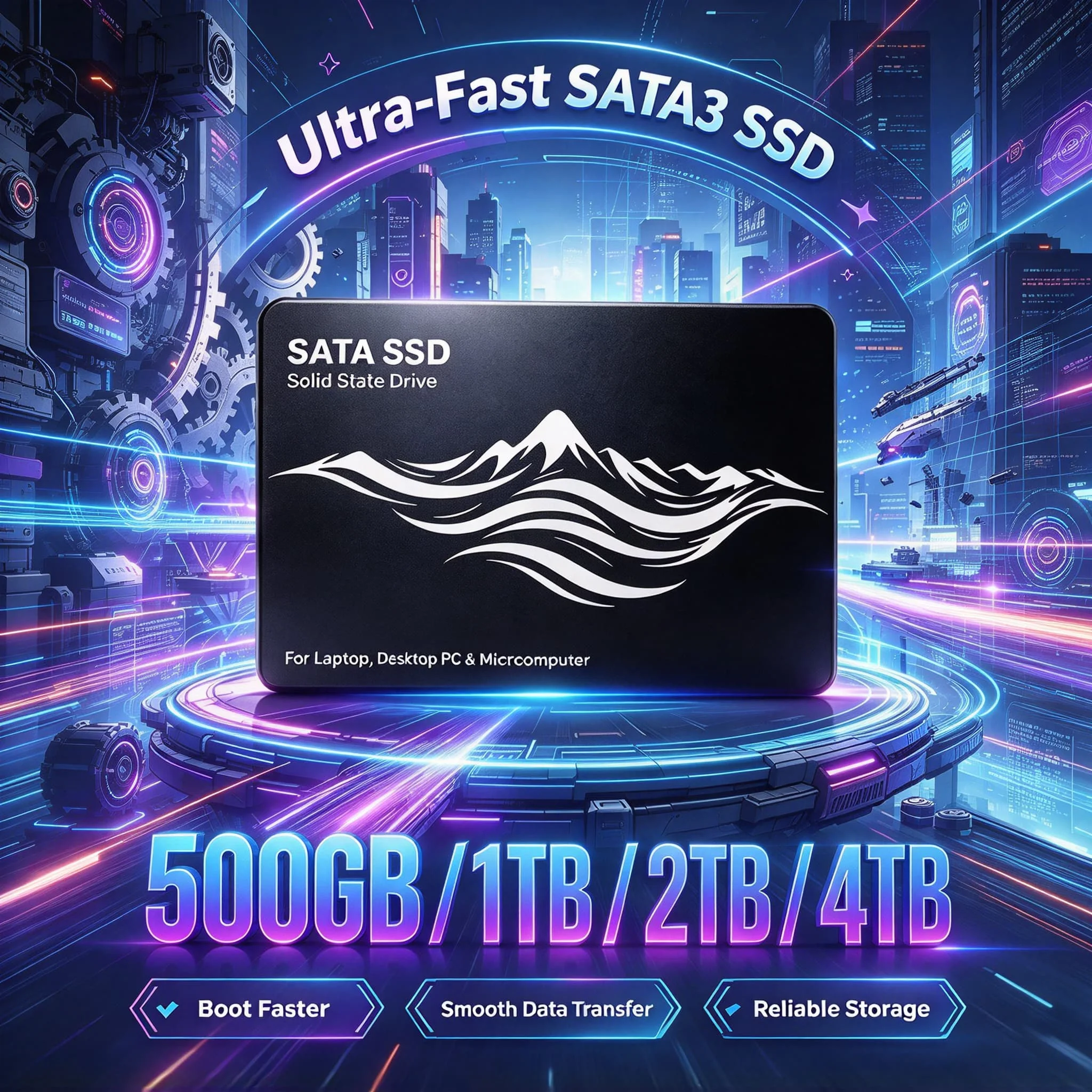 2.5 Inch SSD 500GB 1TB 2TB 4TB Internal Solid State Disk Low Power Consumption Hard Drive for Notebook Desktop PC Max 2026