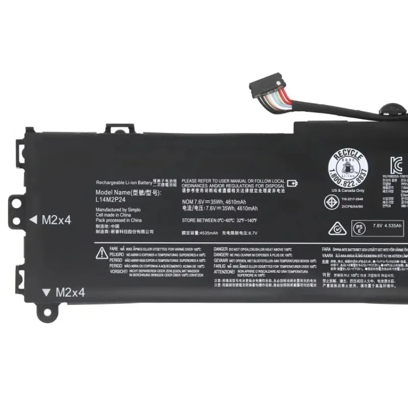 Imagem -02 - Bateria do Portátil para Lenovo 500s13isk U3070 U31-70 E31-70 E3180 L14l2p22 L14m2p22 7.6v 35wh