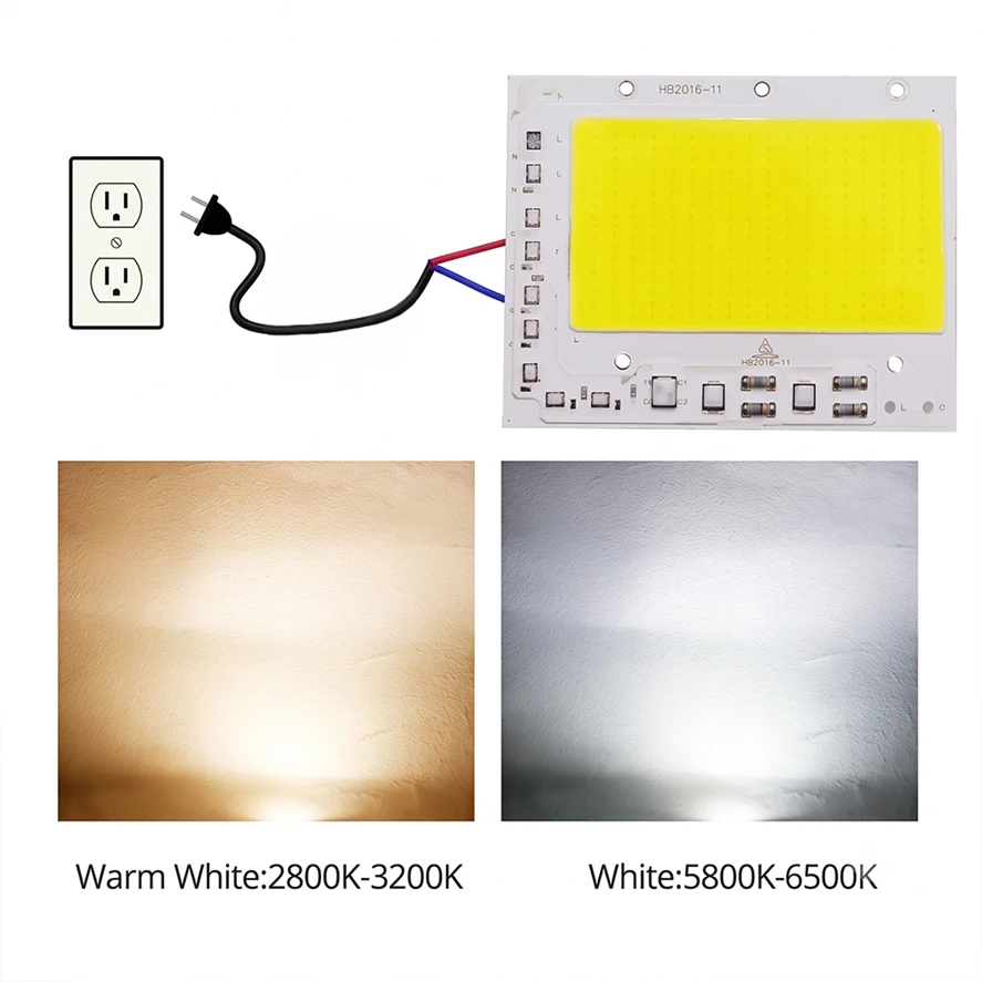 DIY COB LED Chip AC200-240V 50W 100W 150W 200W Smart IC No Need Driver LED Spotlight Floodlight Stage Road Lighting Parts