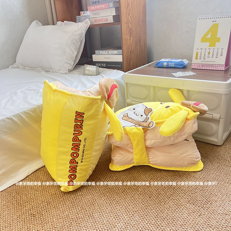 سانريو بوم بوم بورين الكلب كتاب بلوشيز القيلولة وسادة الكرتون الأصفر الكلب ألعاب من نسيج مخملي غرفة الديكور أريكة سرير وسادة الظهر هدية
