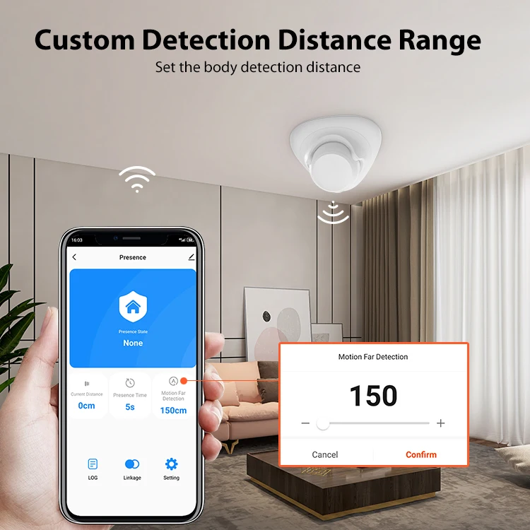 Long distance 24ghz Radar Millimeter Wave Human Body Occupancy Sensor Smart Zigbee Tuya Human Presence Sensor