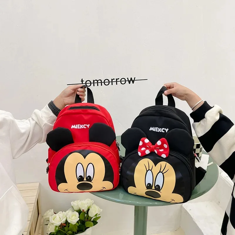 Nouveaux styles de sacs à dos pour enfants Kawaii Mickey Minnie, sac d'école pour enfants avec design d'oreilles de dessin animé mignon, sac à dos léger pour la maternelle