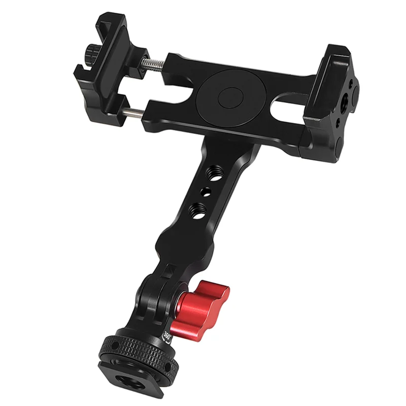 FULL-1Set Multifunctional Cold Boot Mouth Rotating Phone Clip Live Monitor Phone Holder Black