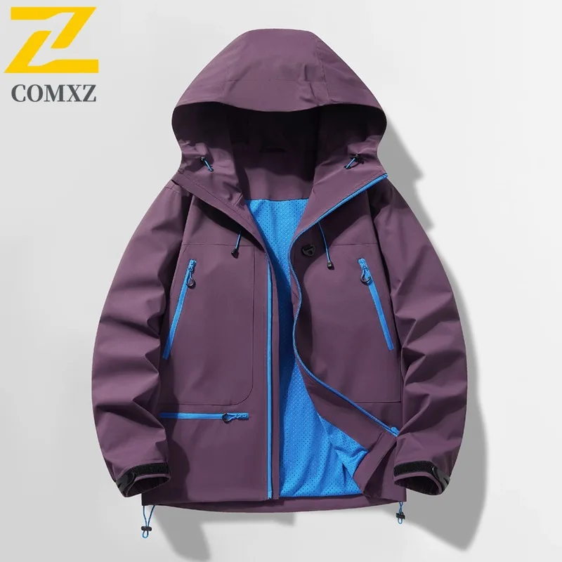 

COMXZ 2025 Men Jacket Autumn Adventure Hunting Hiking Lightweight Windbreaker Jackets Unisex Waterproof Outdoor Fashion Coat