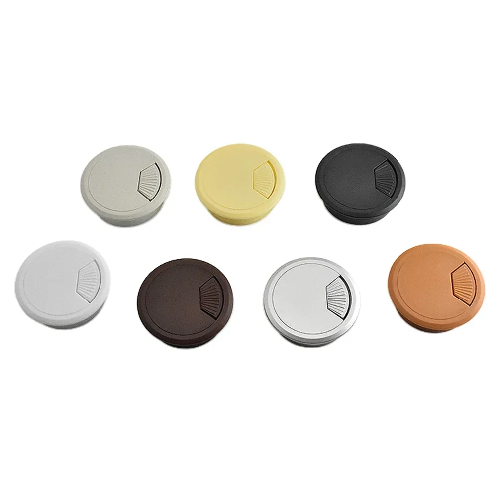 Cable Hole Cover Table Tidy Wire 2pcs Cabinet Computer Desk Decorate Grommet Hardwarereplacement Offices Parts