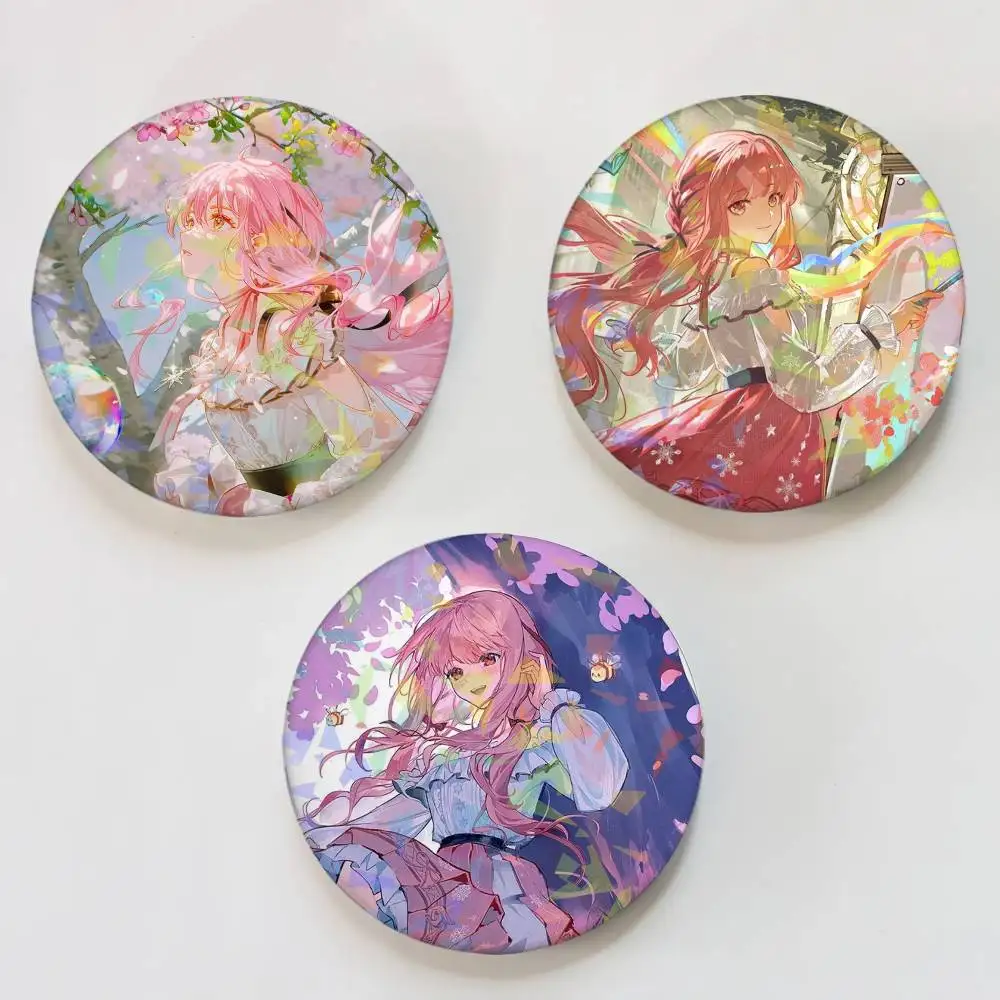 Kawaii GIRL Game Infinity Nikki Round Badge for Backpack Accessories Laser Lapel Pins Jewelry Gifts