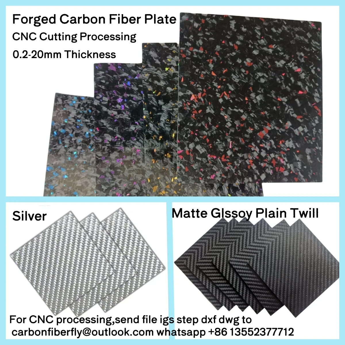 

Carbon Fiber Plate Sheet CNC Cutting Panel Processing FPV Frame Drone Parts Robot Accessary Custom Service