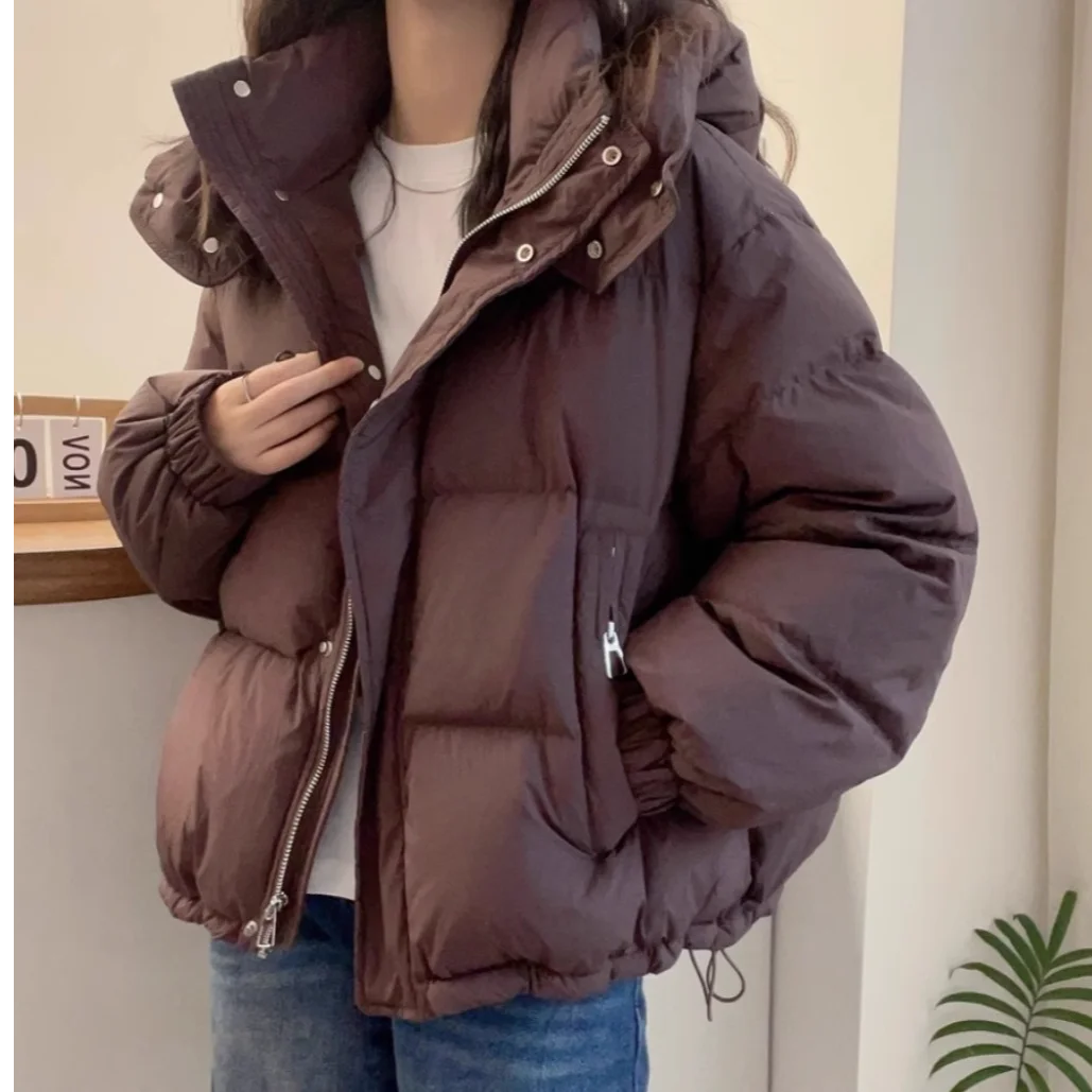 Fashion Parkas Women's Jacket Korean 2025 New Autumn Winter Loose Hooded Thicken Warm Short Down Cotton Padded Coats Female Tops