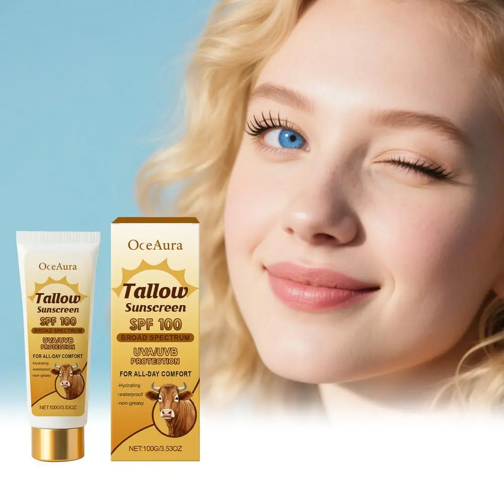 كريم وقاية من الشمس طويل القامة SPF100 مقاوم للماء ومرطب غير دهني وبشرة طوال اليوم حماية مرطبة للصيف M1K7