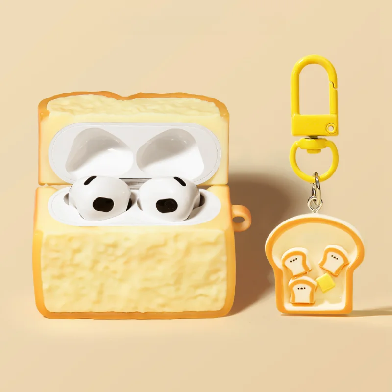 Etui na słuchawki 3D Bread Cartoon Cute do słuchawek AirPods Pro 2, bezprzewodowe etui ochronne na słuchawki AirPods 1 2 3 Pro 2 Case