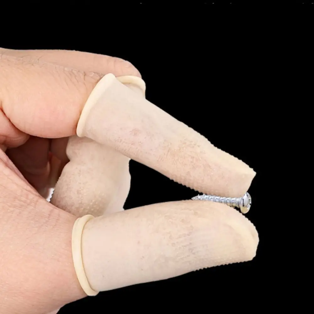 

100pcs Wear Resistant Rubber Finger Cover Anti-Static Soft Latex Finger Cots Disposable Orange Fingertips Protector For Home