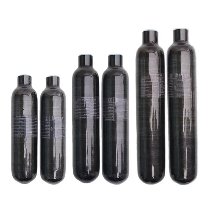 TUXING 300Bar 4500Psi Carbon Fiber Cylinder 500cc 30Mpa HPA Tank High Pressure Cylinder Black M18*1.5 Cylinder Bottle