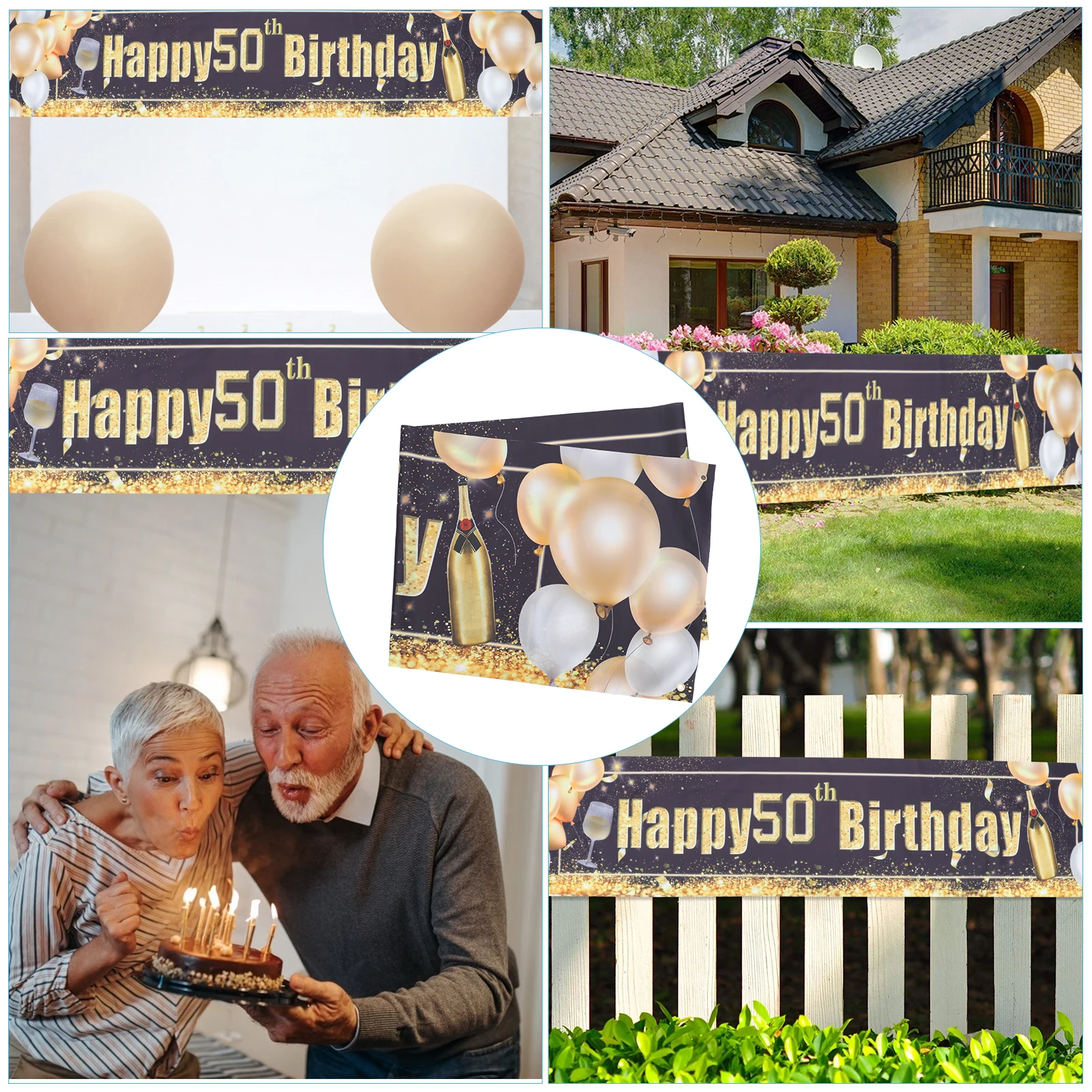 

Birthday Party Decoration Banner Photo Props Background Wall The Decorations for Decorative Supplies Polyester Themed Men
