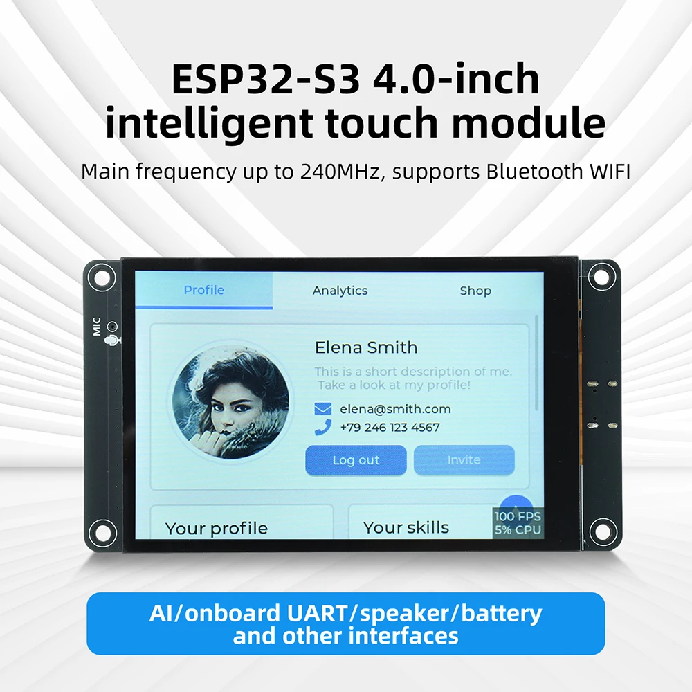 ESP32-S3 4.0-inch WiFi Bluetooth Development Board IPS 320*480 LED Display Module Touch Screen Support for Xiaozhi AI Type C