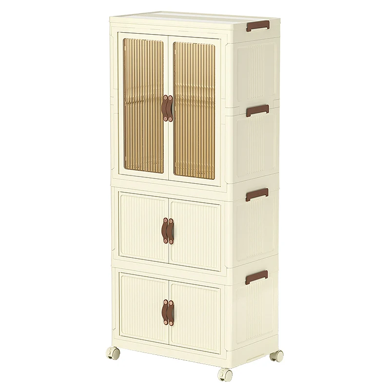 Multifunction High Capacity Plastic Wardrobe Cabinet Folding Storage Box Cupboard Baby Wardrobe Children Cabinet