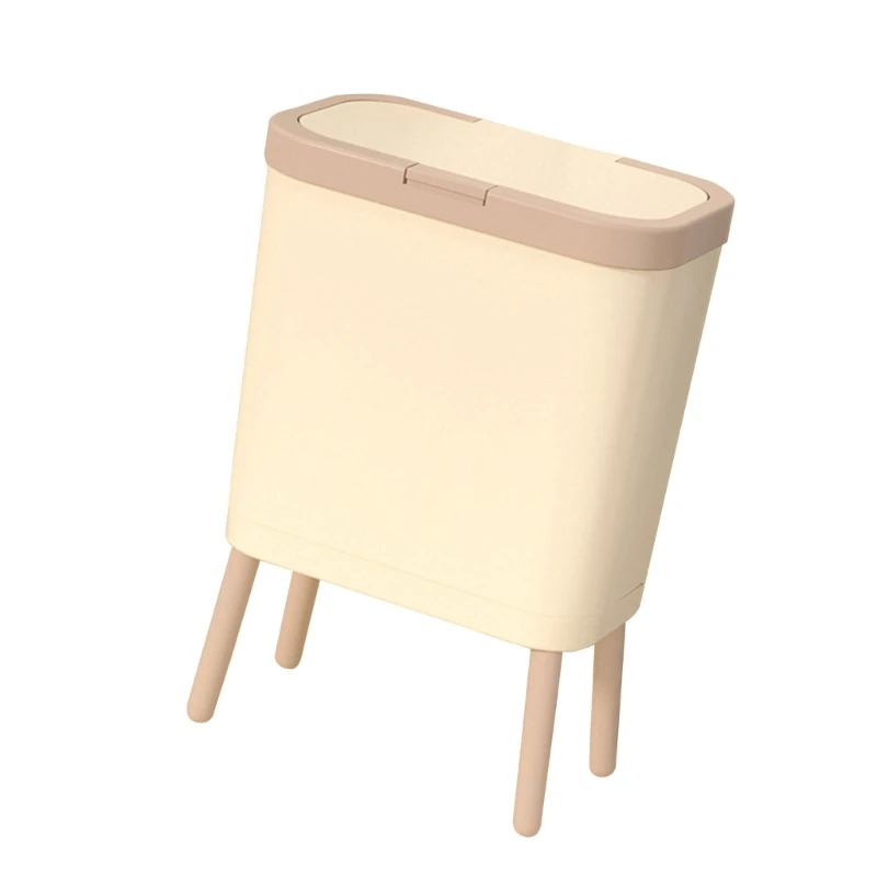 Hygienic High Footed Waste Bin with Easy Press Open Lid Waste Bin for Daily Use Dropship