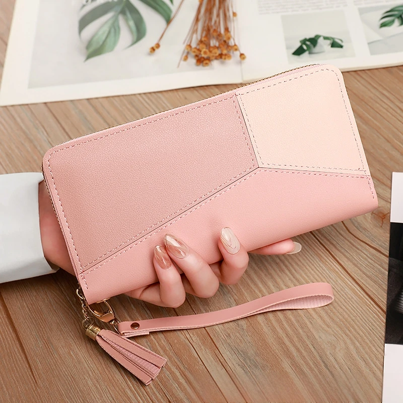 Fashion Zipper Wallet Ladies Long Wallet Tote Bag Coin Card Holder PU Leather Wallet