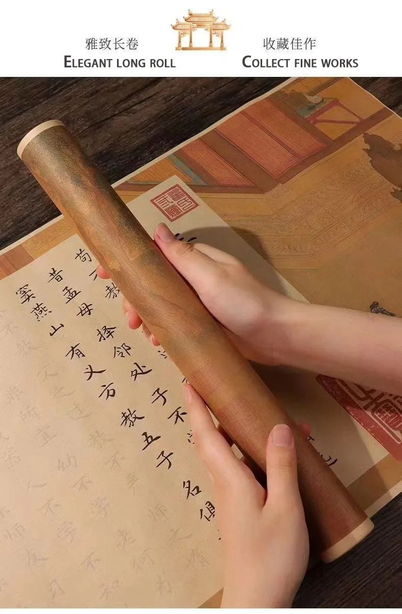 Chinesische Klassiker: Drei-Zeichen-Buch-Set, handgeschrieben, langes Band (inkl. Stift und Tinte) – Kalligrafie zum Nachschreiben chinesischer Klassiker – Detail 6