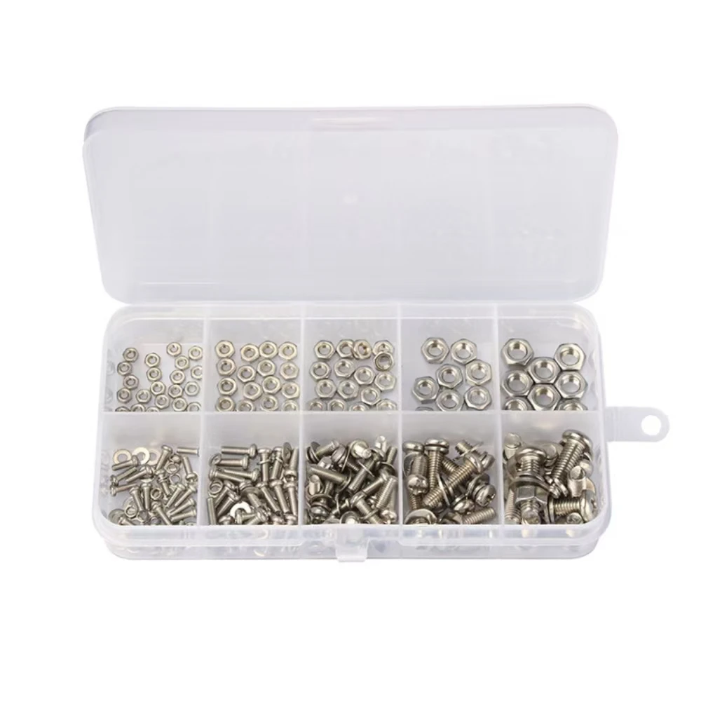 320Pcs Premium Stainless Steel Corrosion-Resistant, Snap-in Nuts, M2 To M5 Sizes Screw and Nut Assortment Kit