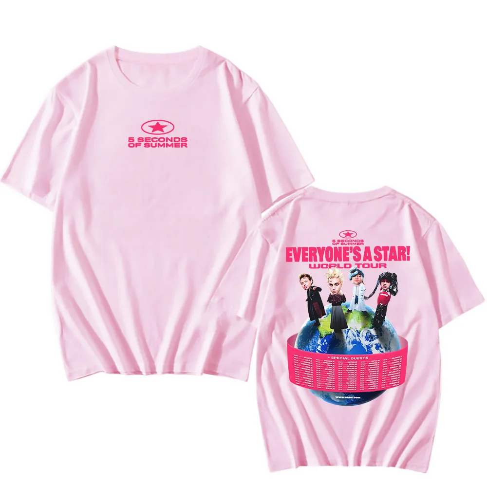 الجميع جولة عالم النجوم 2026 بلايز 5 ثوان من الصيف الفرقة موضة تي شيرت القطن س الرقبة الرجال/النساء تيز الملابس الجرافيك