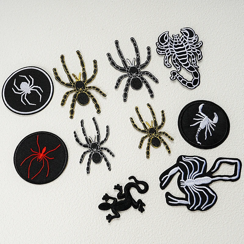 Iron On Patches Reptile Enthusiasts Embroider Badges DIY Hats and Clothes Decorate Spiders and Scorpions Hot Patches