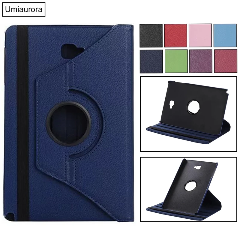 For Samsung Galaxy Tab A6 10.1 inch 2016 SM-T580 SM-T585 S Pen SM-P580 P585 Tablet Case 360 Rotating Flip PU Leather Stand Funda