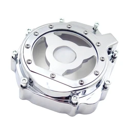 Aftermarket Motorcycle Engine Stator Cover See Through for Suzuki 2005-2008 GSXR 1000 Chrome /Black Left