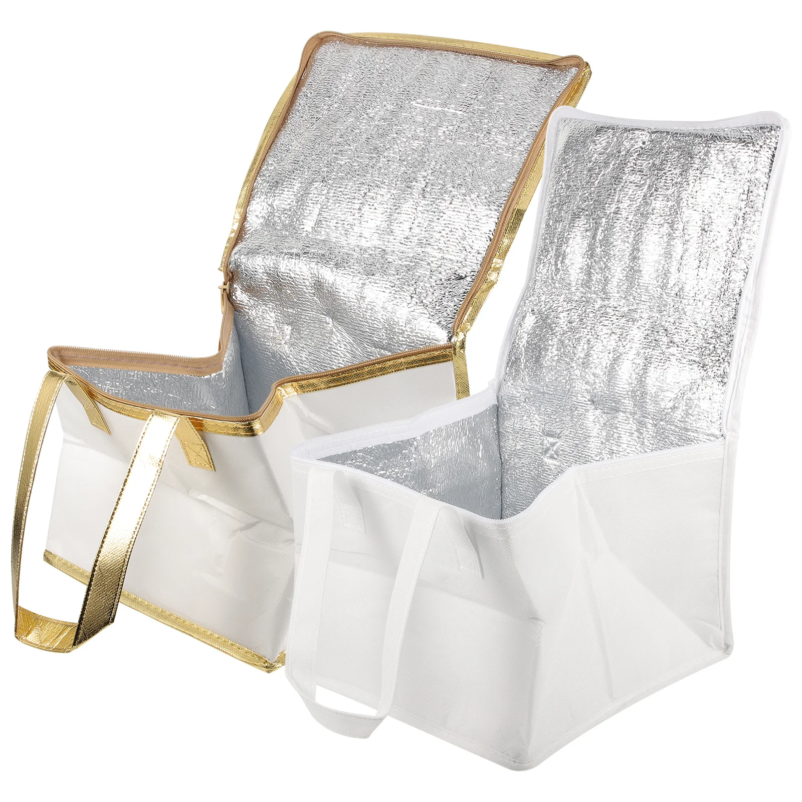 2Pcs Insulated Grocery Bags Heavy Duty Cooler Bag for Food Storage Reusable Lunch Tote with Comfortable Handles Portable