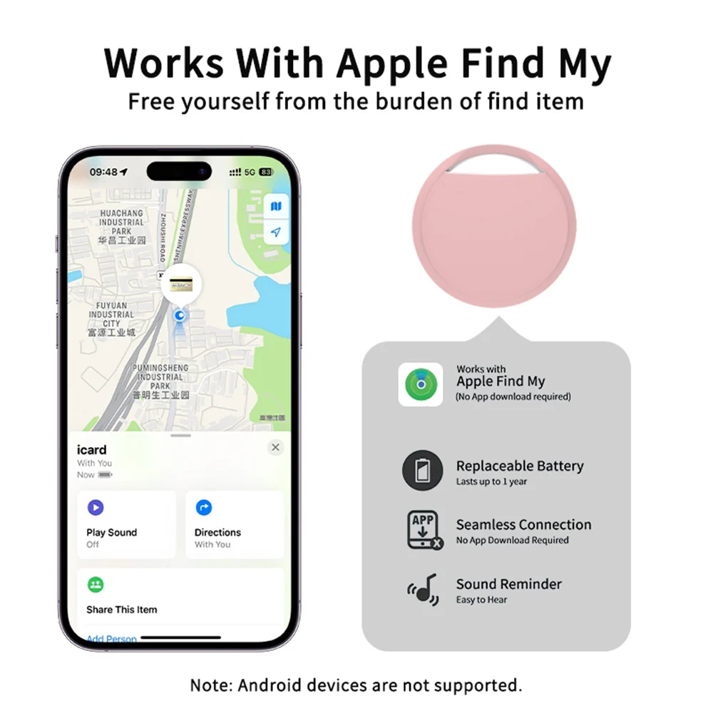 GPS Smart Air tag Bluetooth Anti-verlies apparaat Smart tracker Voor sleutels bagage portemonnee Smart tag Werkt met Apple Find My (alleen iOS)