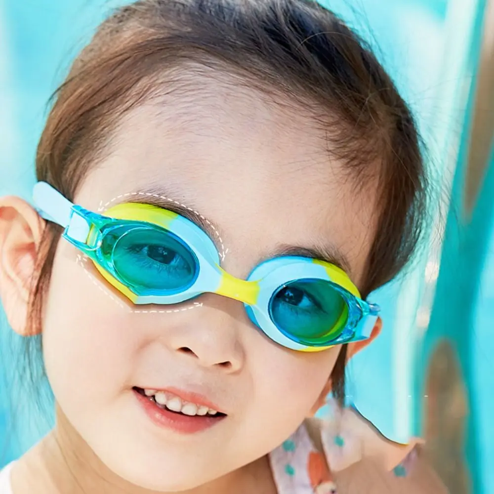 Lunettes de natation en silicone, confortables et réglables, colorées, pour enfants