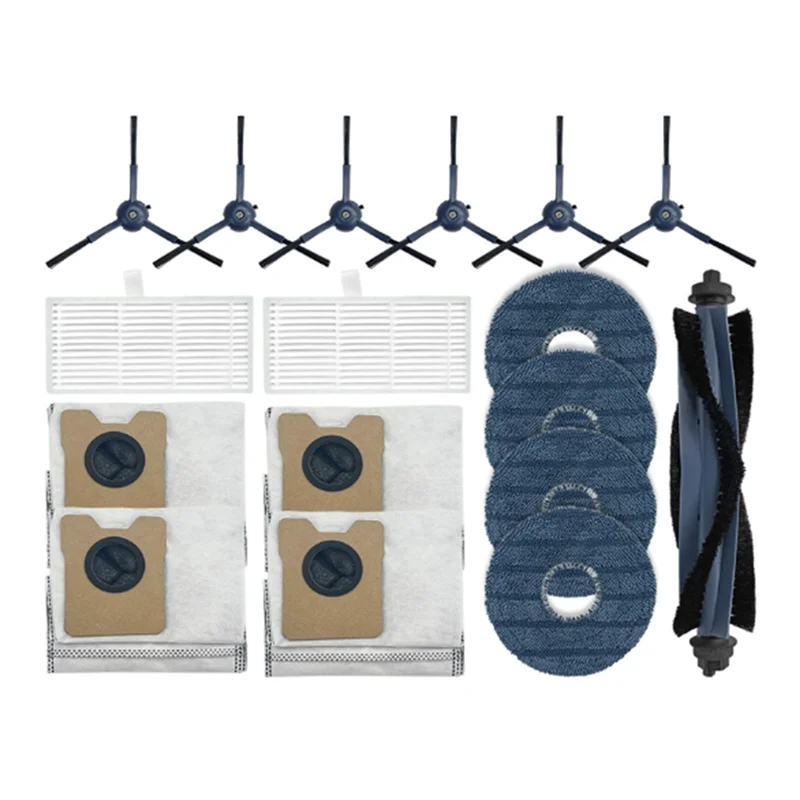 

ABYN-15 Pcs For Eufy Omni C20 Sweeping Robot Accessories Cleaner Parts Replacement Main Side Brush Mop Filter Set Dust Bag